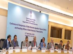 Secretary, DFS chaired a conference with Chairpersons of Debts Recovery Appellate Tribunals (DRATs) and Presiding Officers of Debts Recovery Tribunals (DRTs) at Vigyan Bhawan on 21.09.2024.