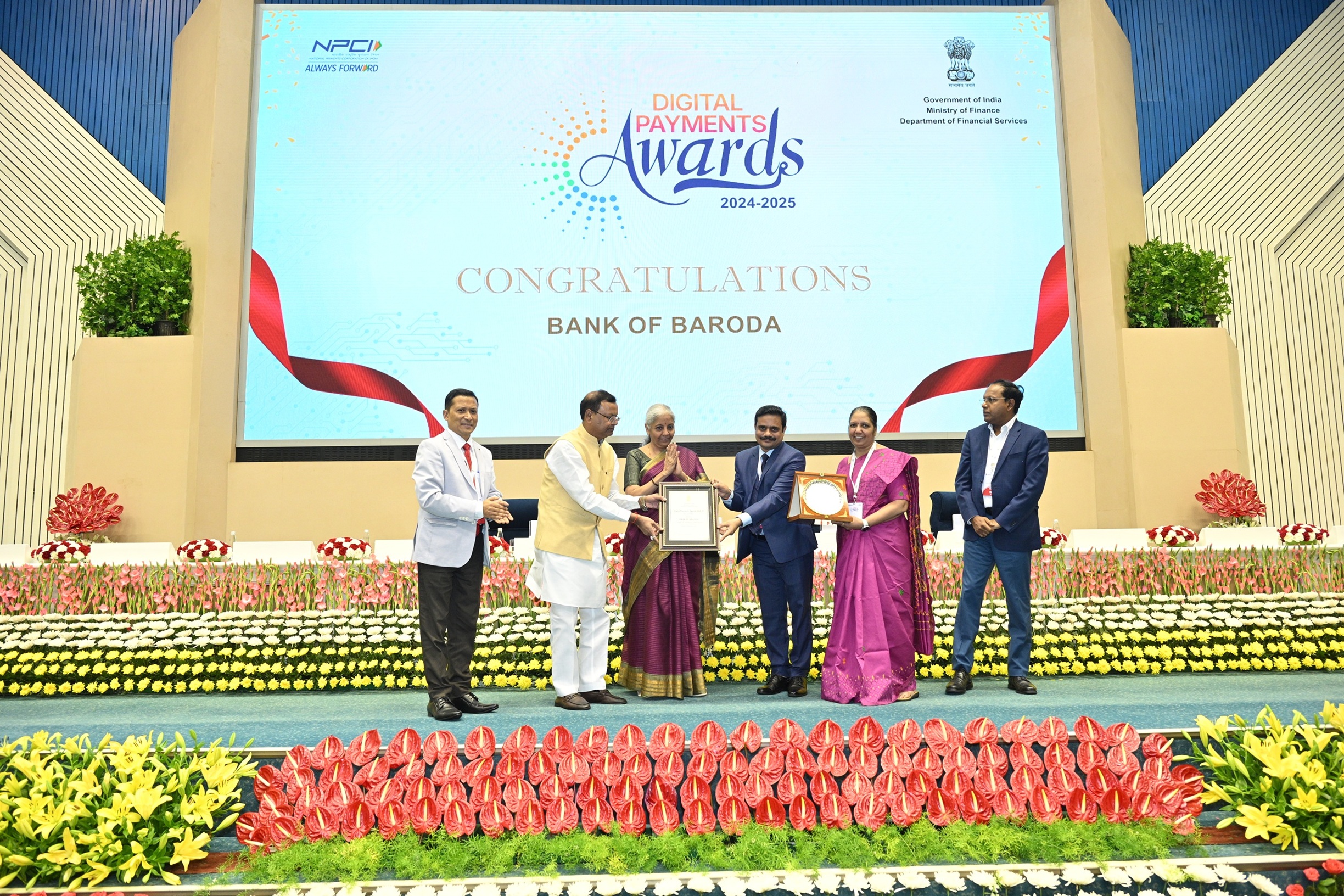 Hon'ble Finance Minister addressed the audience and gave away awards to winners under various categories during the Digital Payments Awards 2025 Ceremony in New Delhi