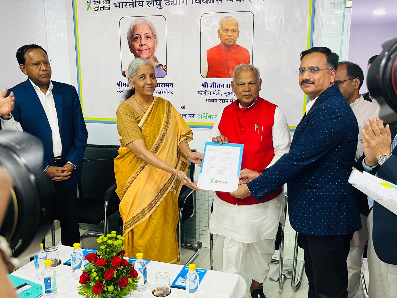 Hon'ble Finance Minister and Hon'ble Minister of Micro, Small and Medium Enterprises, visits SIDBI branch office in Udaipur, Rajasthan. Hon'ble Finance Minister and Hon'ble Minister of Micro, Small and Medium Enterprises, handed over loan sanction letters