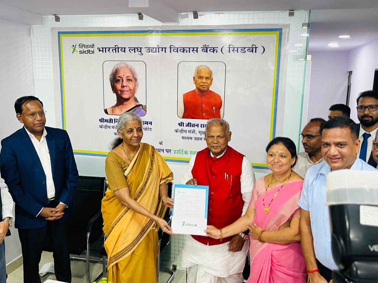 Hon'ble Finance Minister and Hon'ble Minister of Micro, Small and Medium Enterprises, visits SIDBI branch office in Udaipur, Rajasthan. Hon'ble Finance Minister and Hon'ble Minister of Micro, Small and Medium Enterprises, handed over loan sanction letters