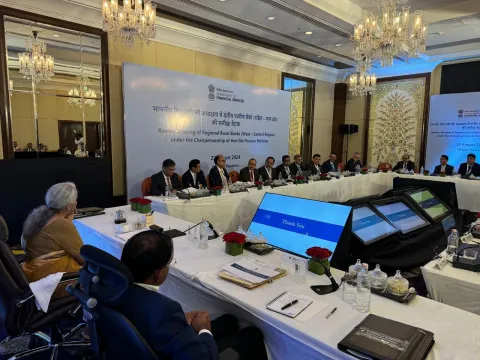 Hon'ble Finance Minister reviews the performance of Regional Rural Banks (RRBs) of West-Central Region during her visit to Udaipur, Rajasthan on 22.08.2024