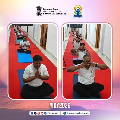12th International Day of Yoga was celebrated at Department of Financial Services (DFS)