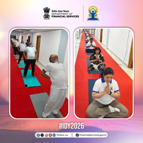 12th International Day of Yoga was celebrated at Department of Financial Services (DFS)